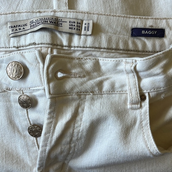 Zara Trafaluc Cropped Denim Jeans Size US 02 - Picture 6 of 6